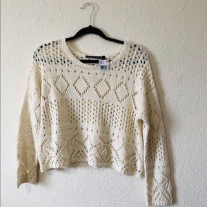 Knit Crew neck Ivory Cream Top